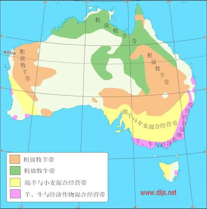 澳大利亚农牧业的分布