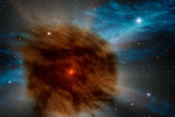尘埃物笼罩超新星(图片提供:NASA/JPL-Caltech/R. Hurt 尘埃物笼罩超新星(图片提供:NASA/JPL-Caltech/R. Hurt