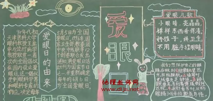 爱眼日保护眼睛黑板报