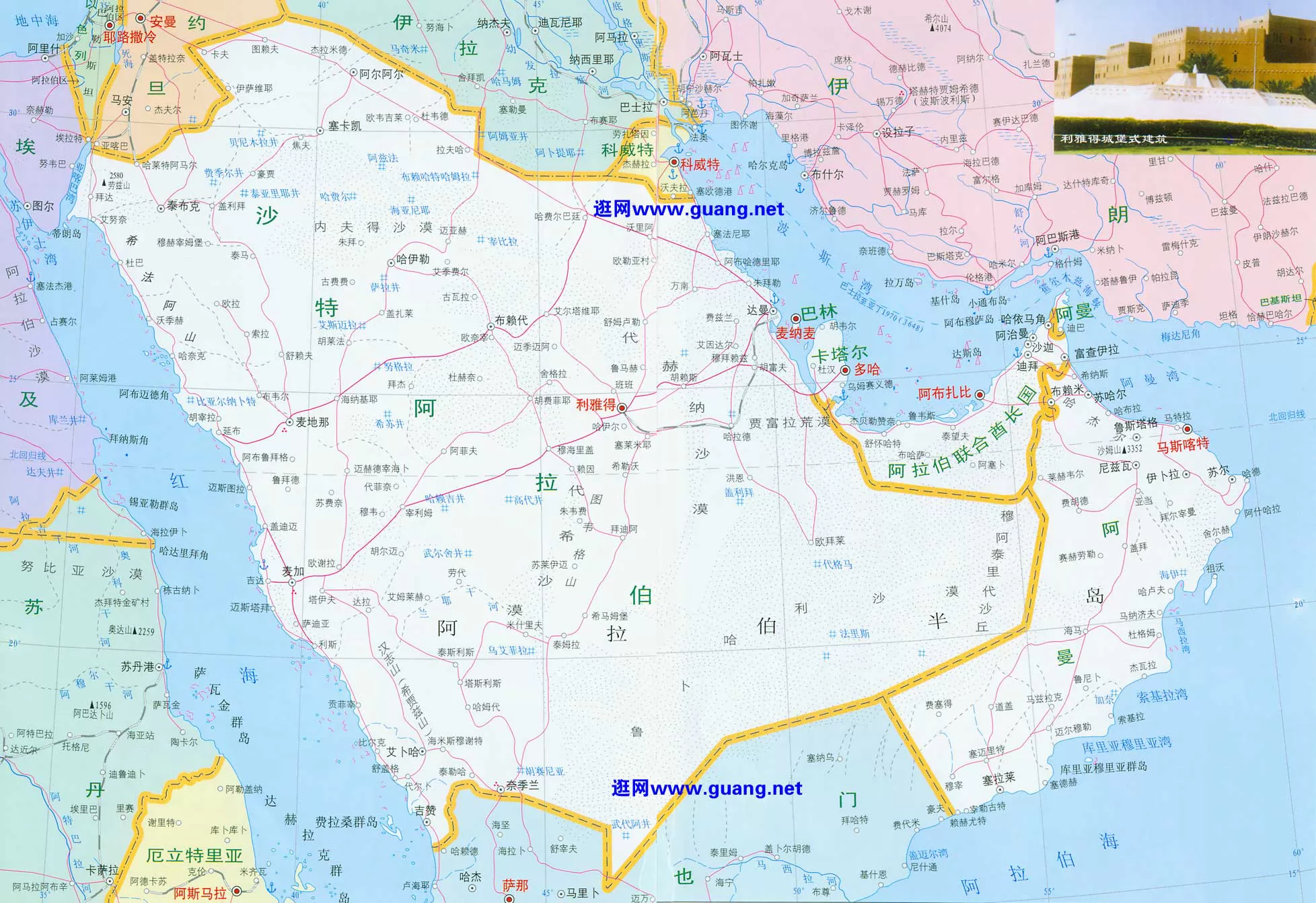 中东地图_巴勒斯坦地区地图 - 世界地理地图 - 地理教师网