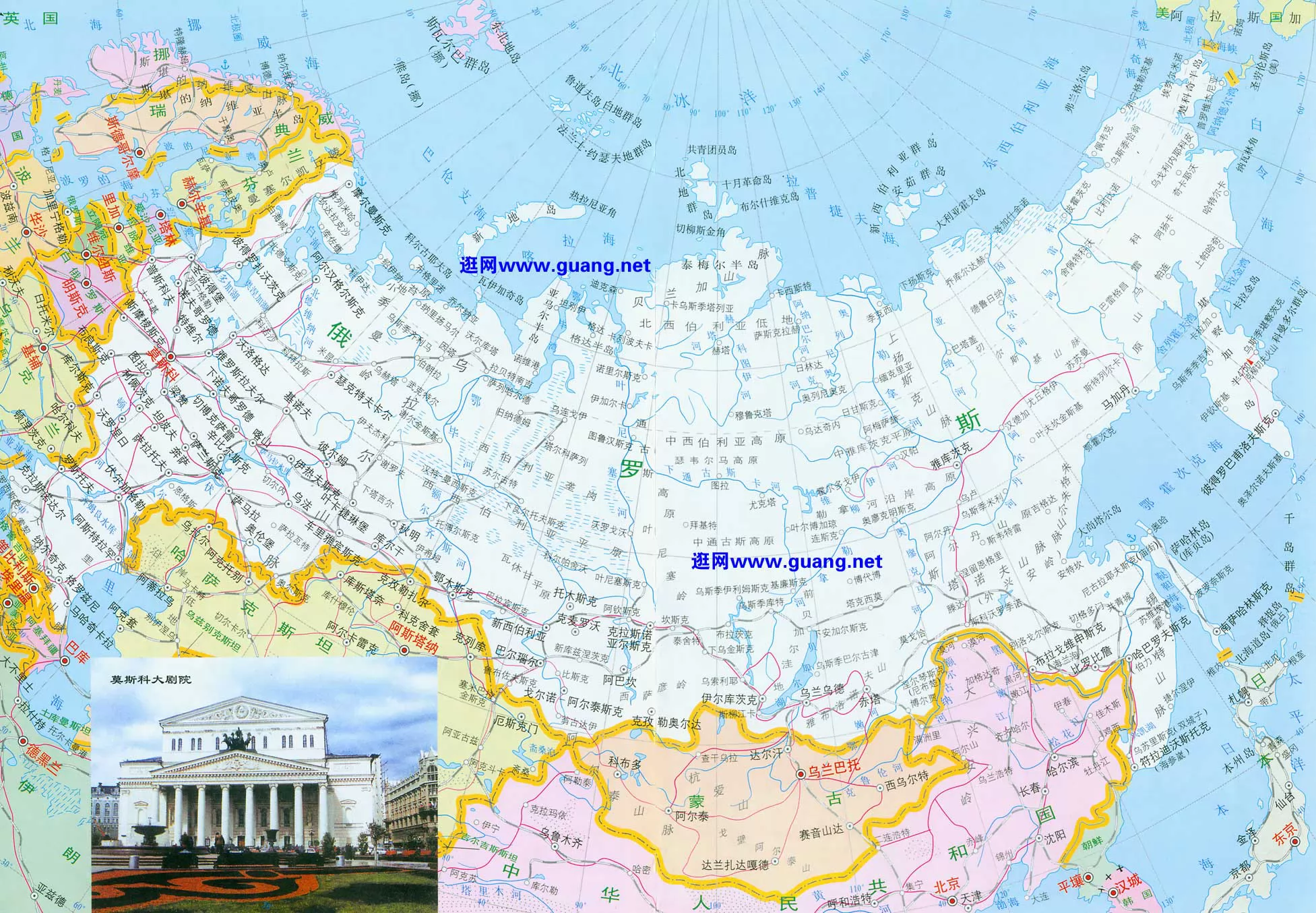 俄罗斯地图高清大图_俄罗斯地图中文版高清版大图 - 随意贴
