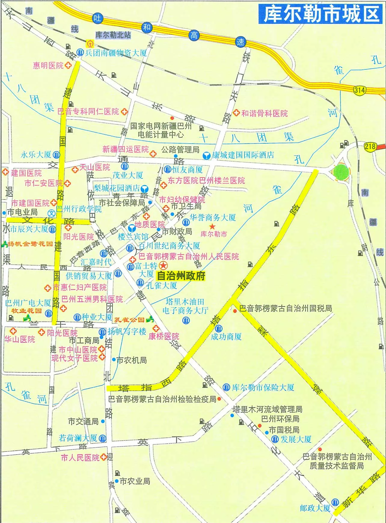 库尔勒市城区地图