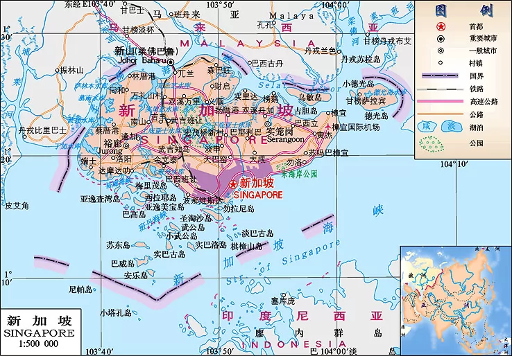 世界地图--新加坡地图
