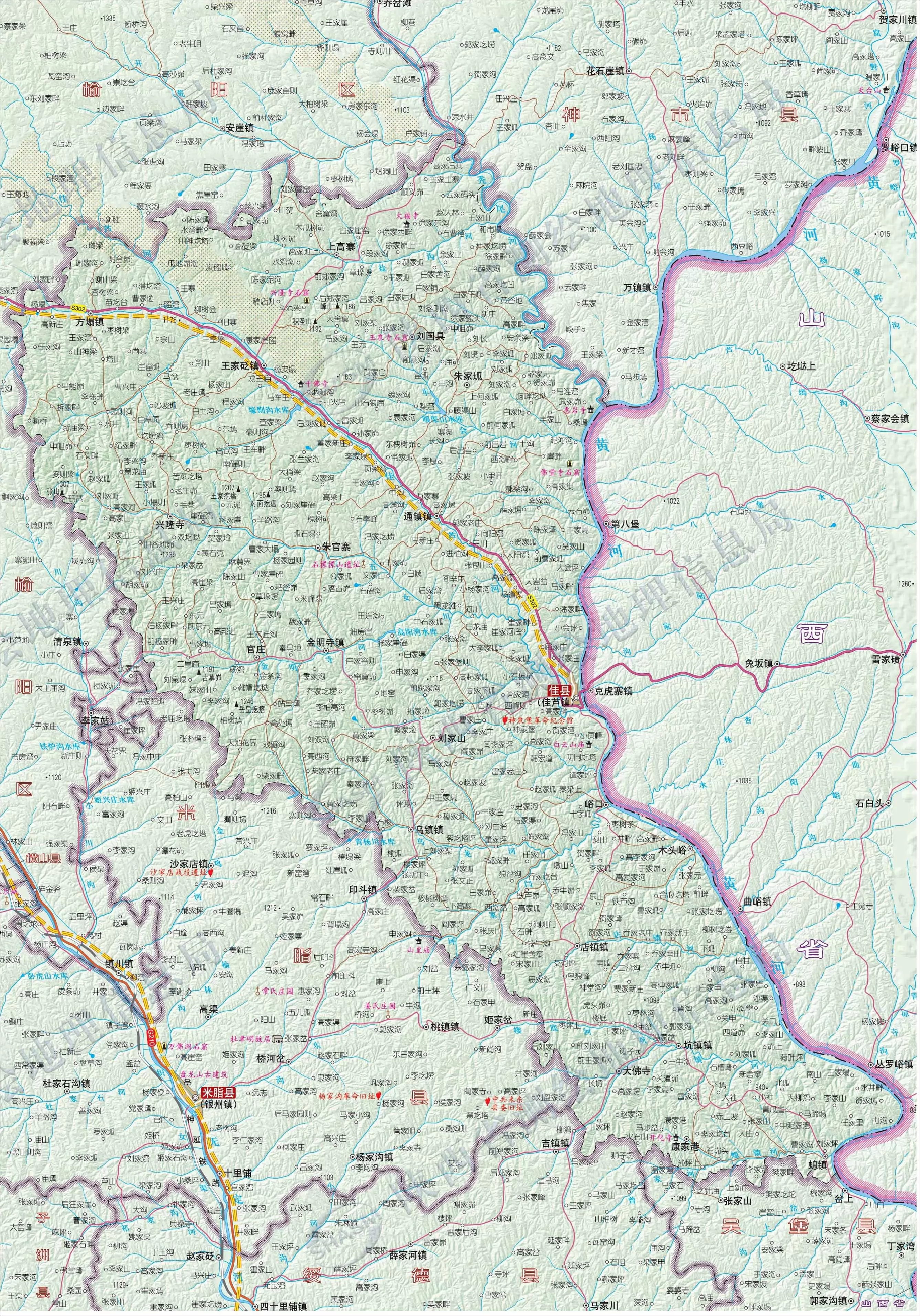 榆林市佳县地图