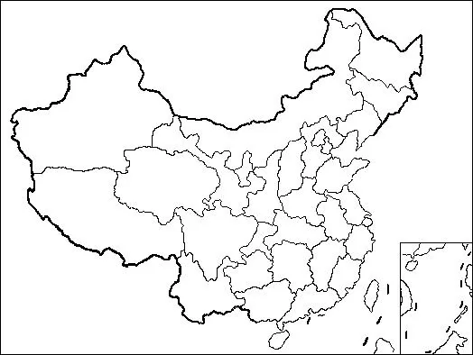 中国各省区空白地图