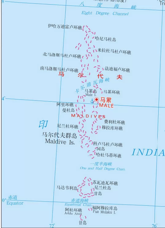马尔代夫地图,马尔代夫地图中文版,马尔代夫地