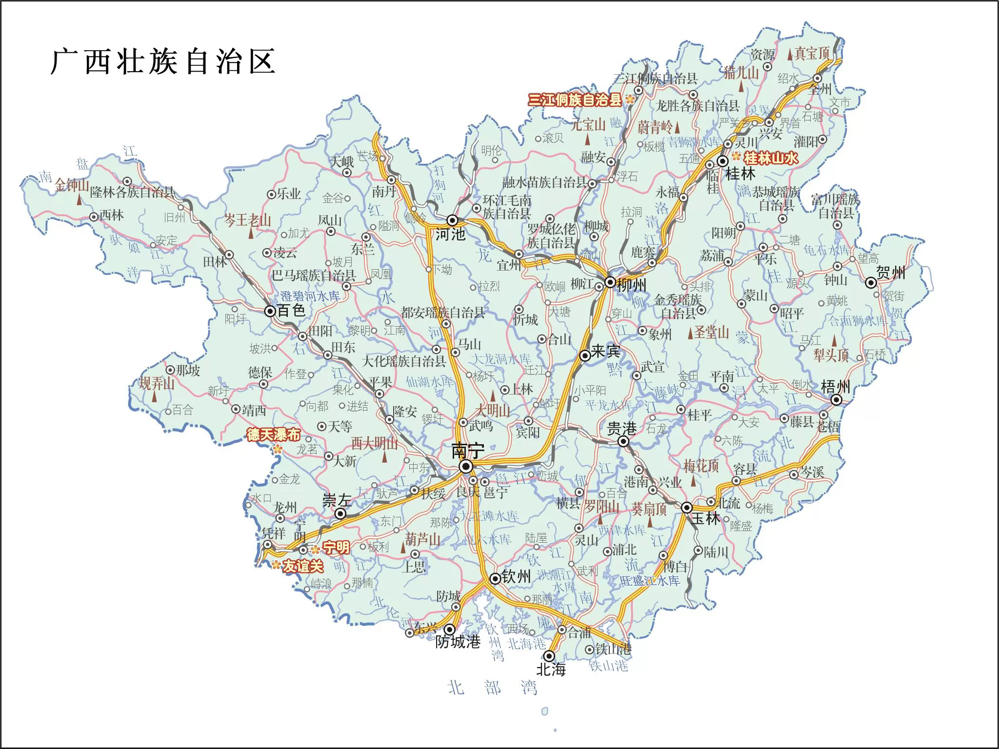 广西县级分界图_广西地图查询