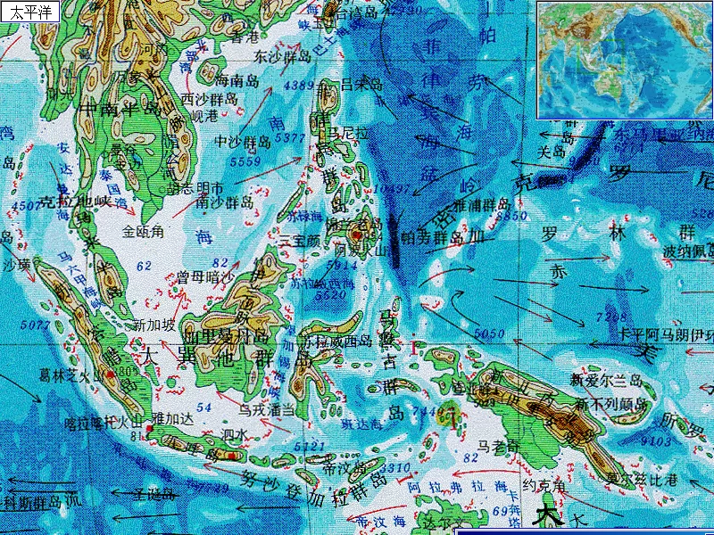 东南亚地图地形图