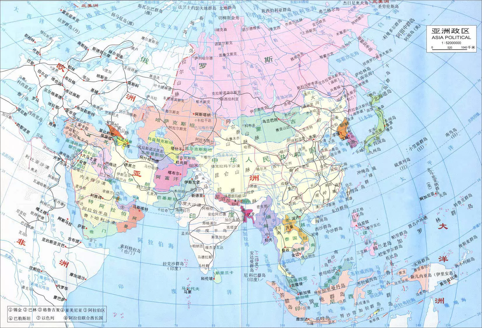 美丽的亚洲地图矢量图片素材-编号04700426-图行天下