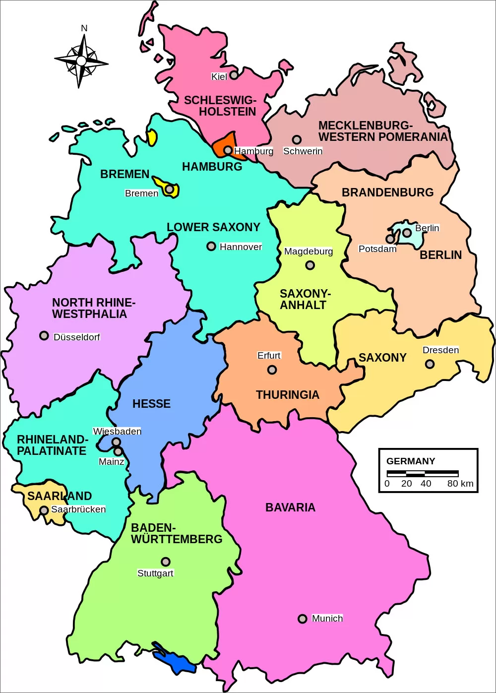 德国行政区划图