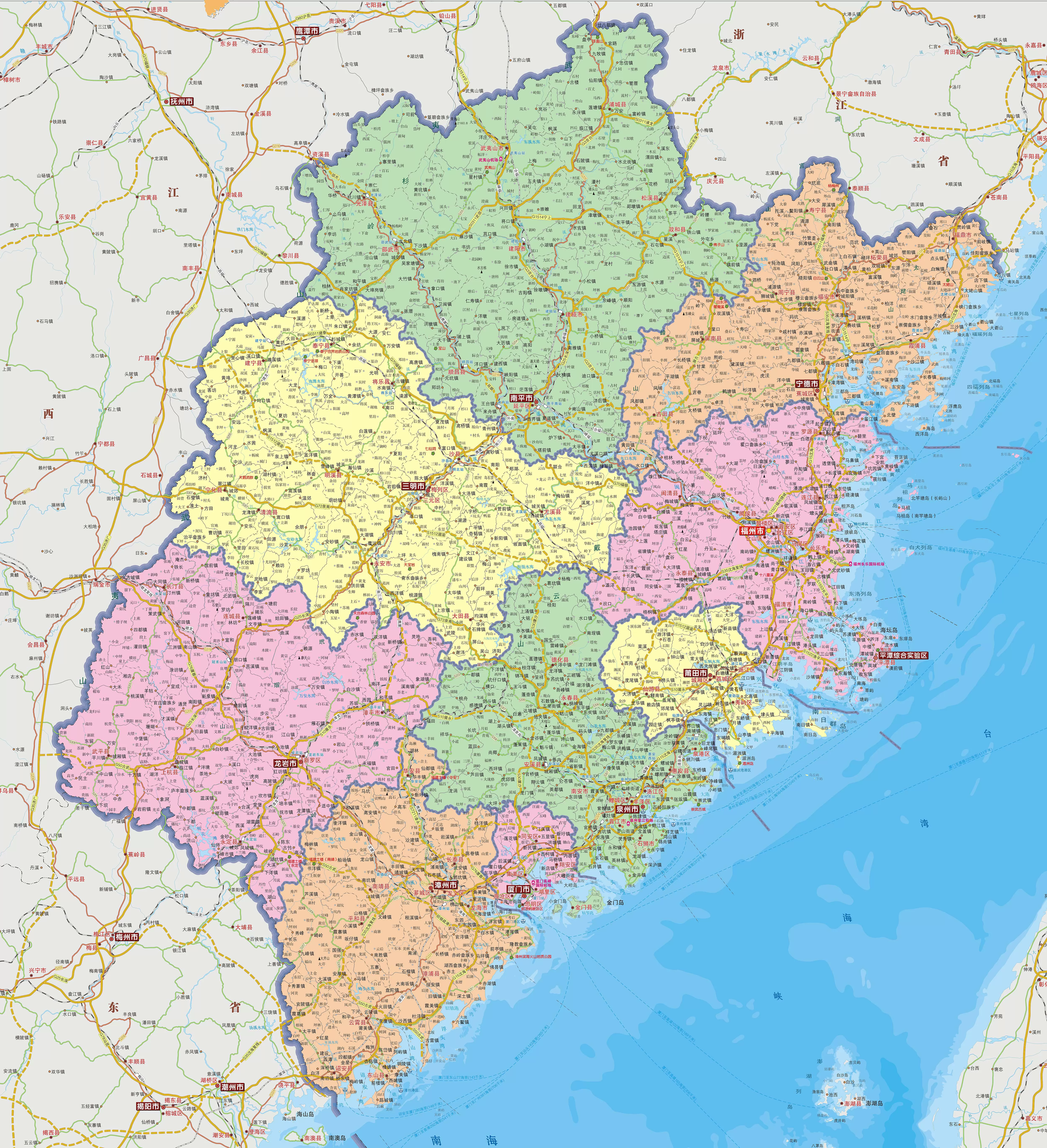 福建地图全图高清版