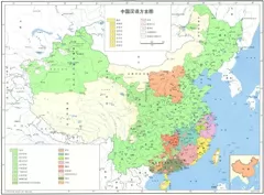  我国汉语方言分布地图 