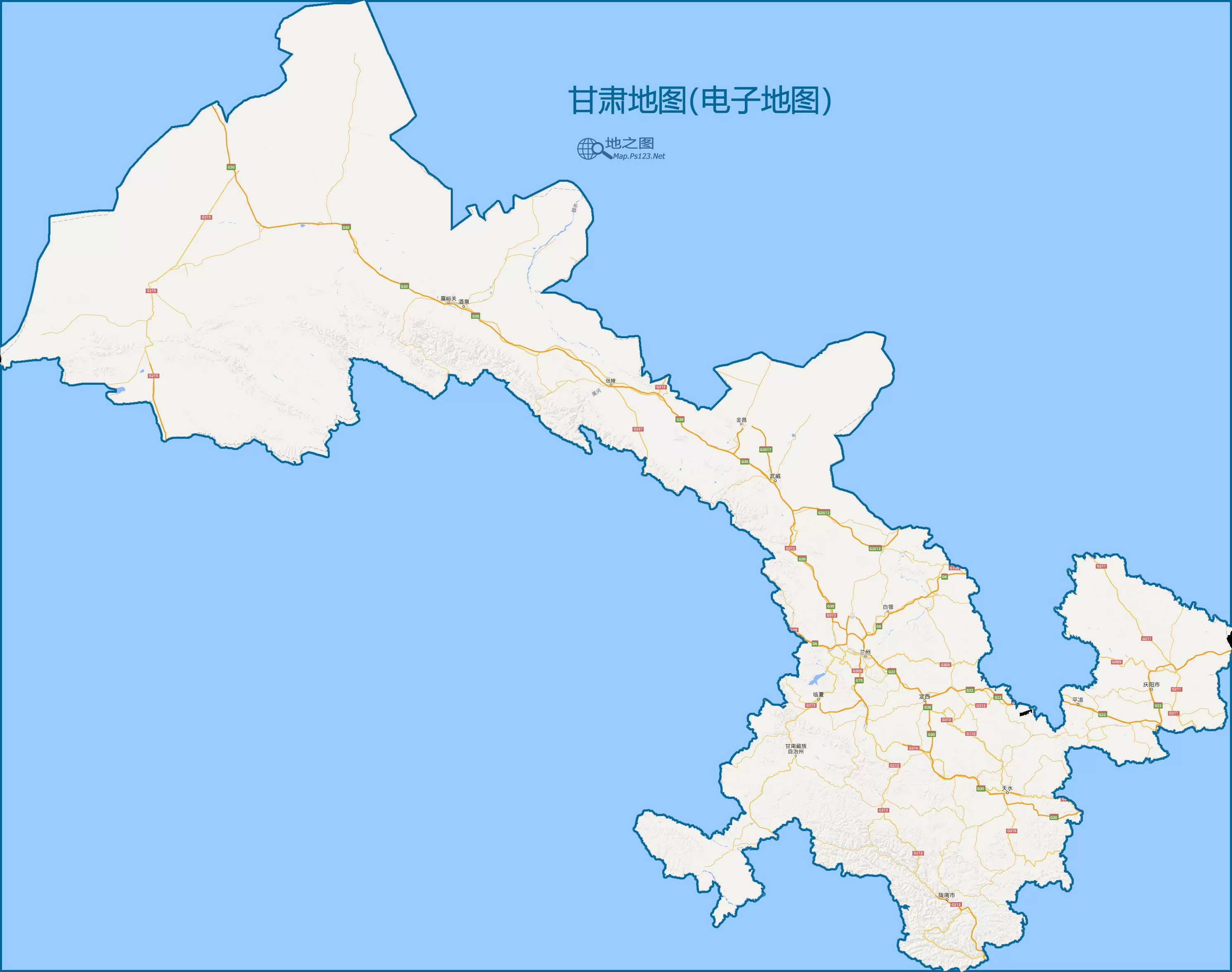 甘肃省电子地图图片