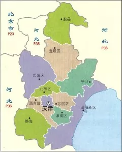  天津市政区简图 