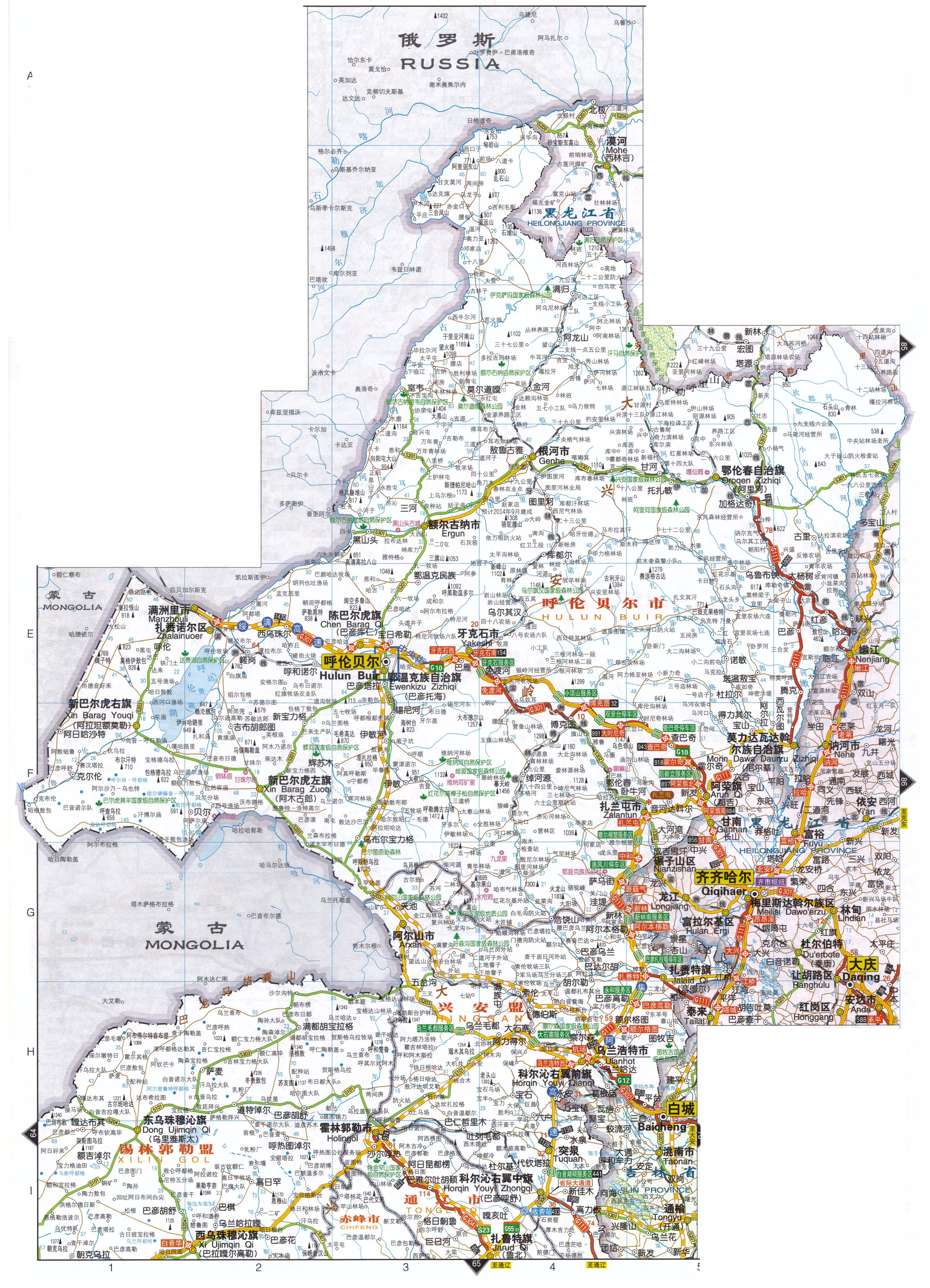 内蒙古自治区东北部交通图 中国交通地图 地理教师网