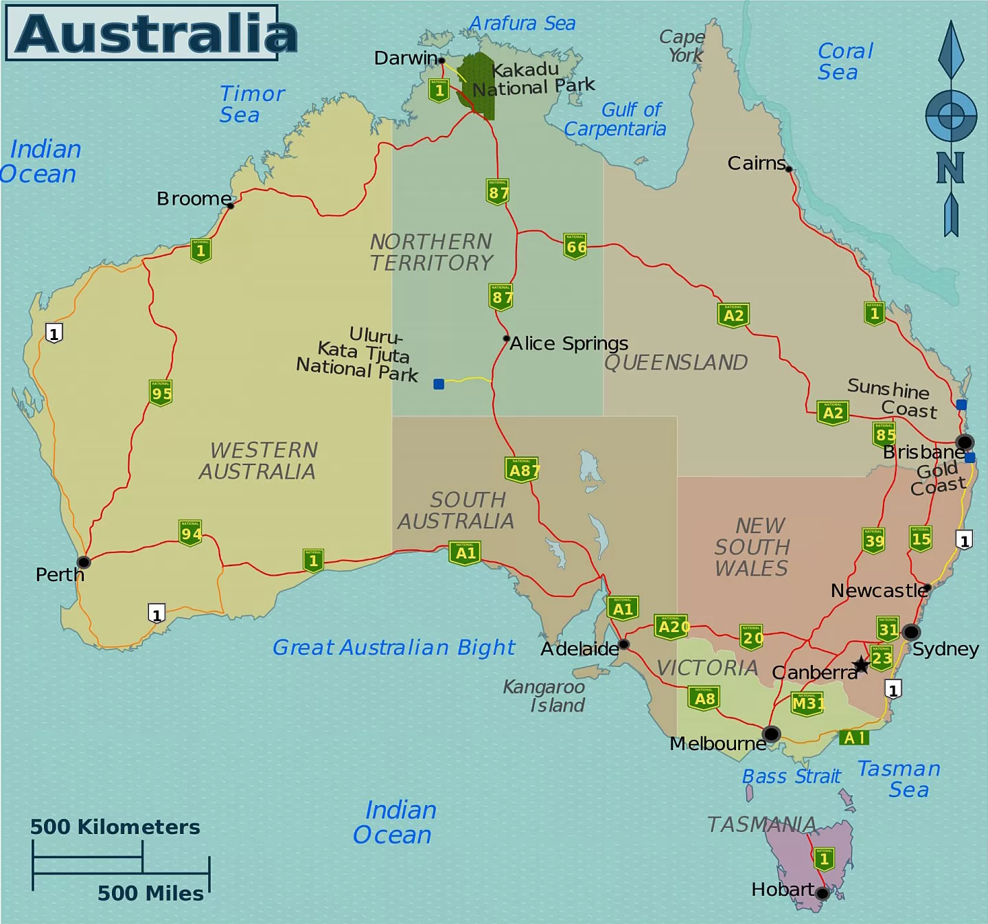 澳大利亚地图(政区图)