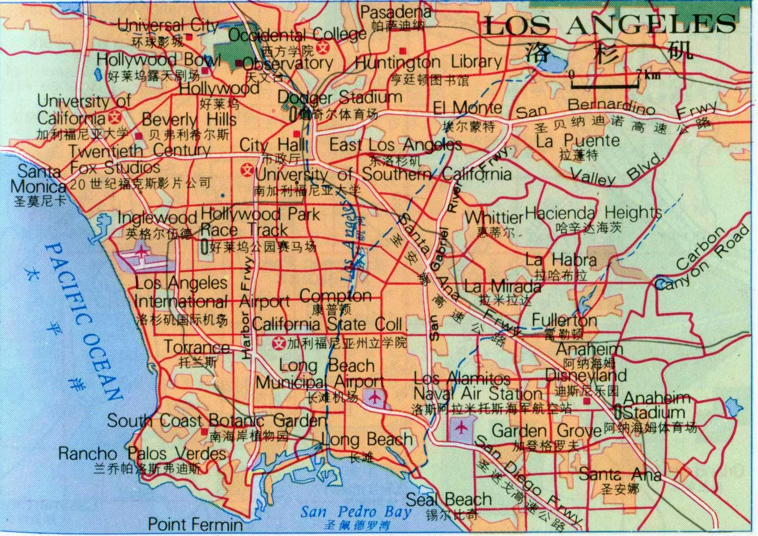 洛杉矶地图中文版全图