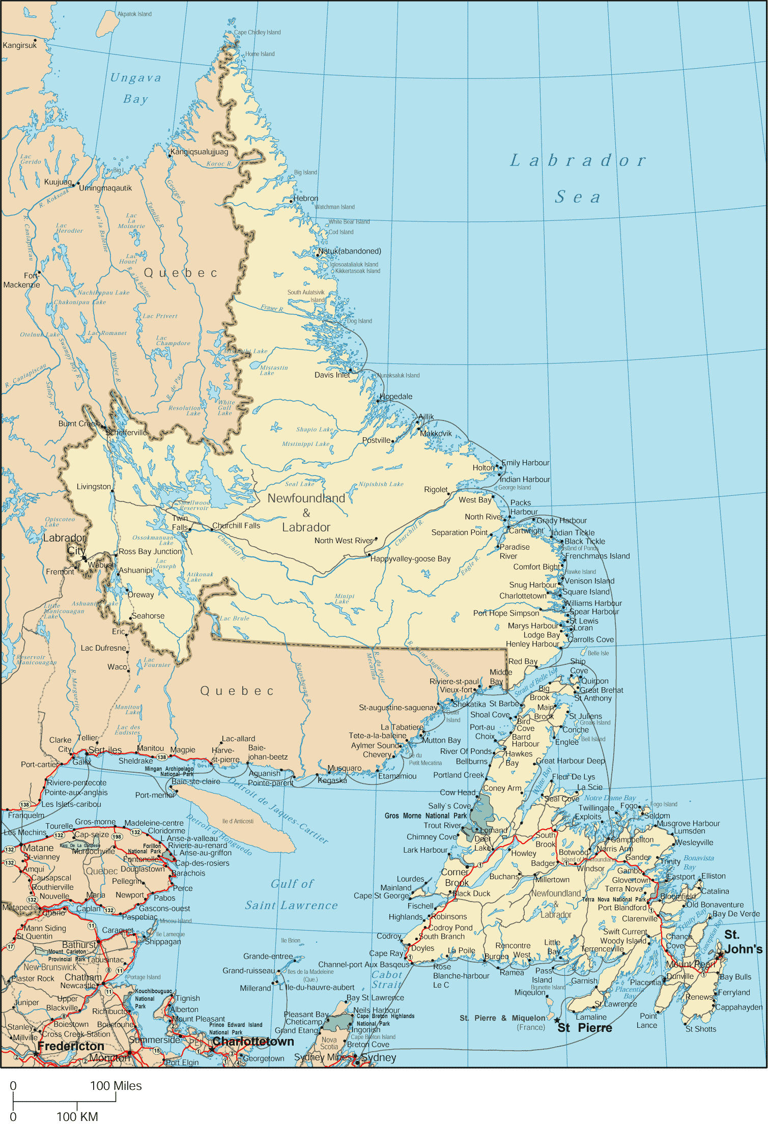 纽芬兰省地图