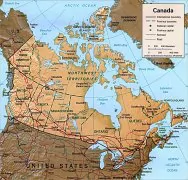 加拿大行政区划图