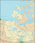 加拿大西北地区英文地图