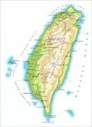  台湾地图英文版高清大图 