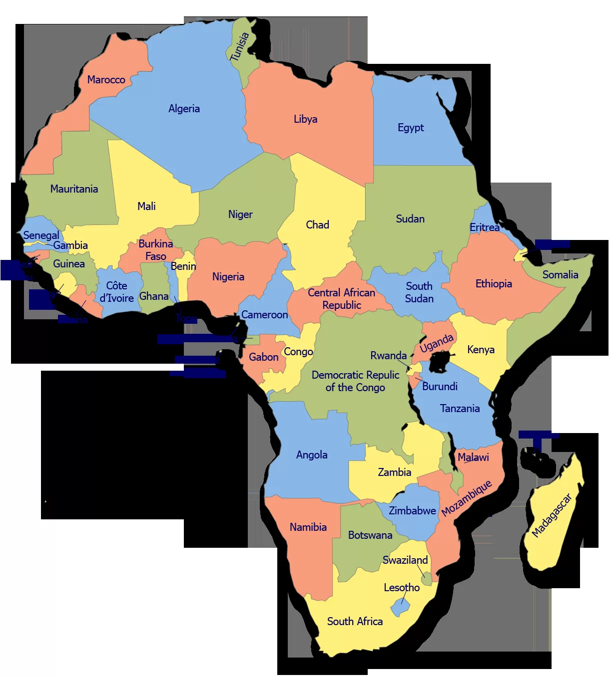 非洲地图高清版