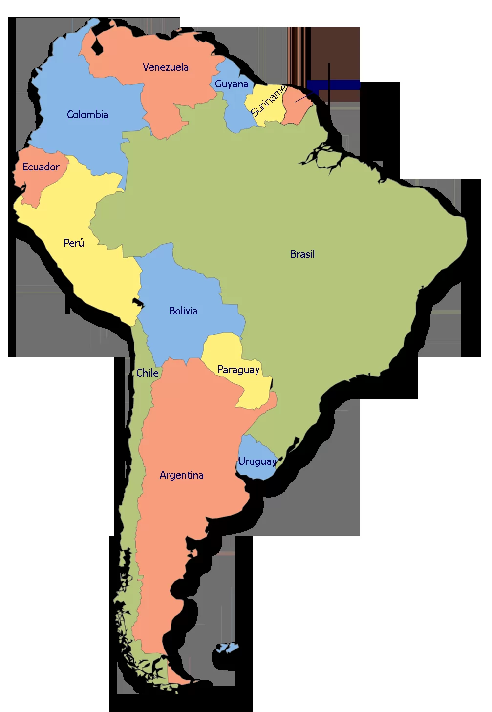 南美洲地图高清版_南美洲地图中文版