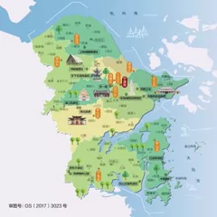  浙江省宁波市旅游地图 
