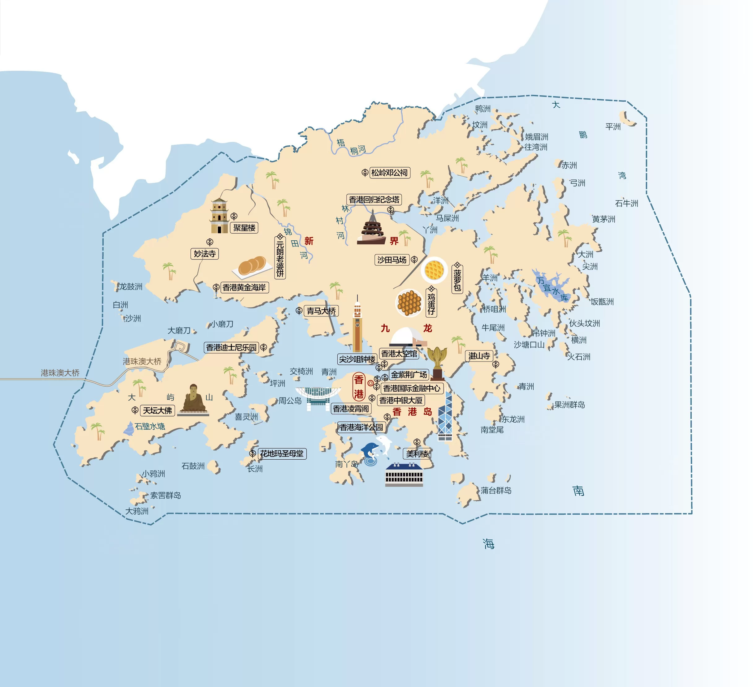 中国和香港的地图-地图的中国和香港(中国)