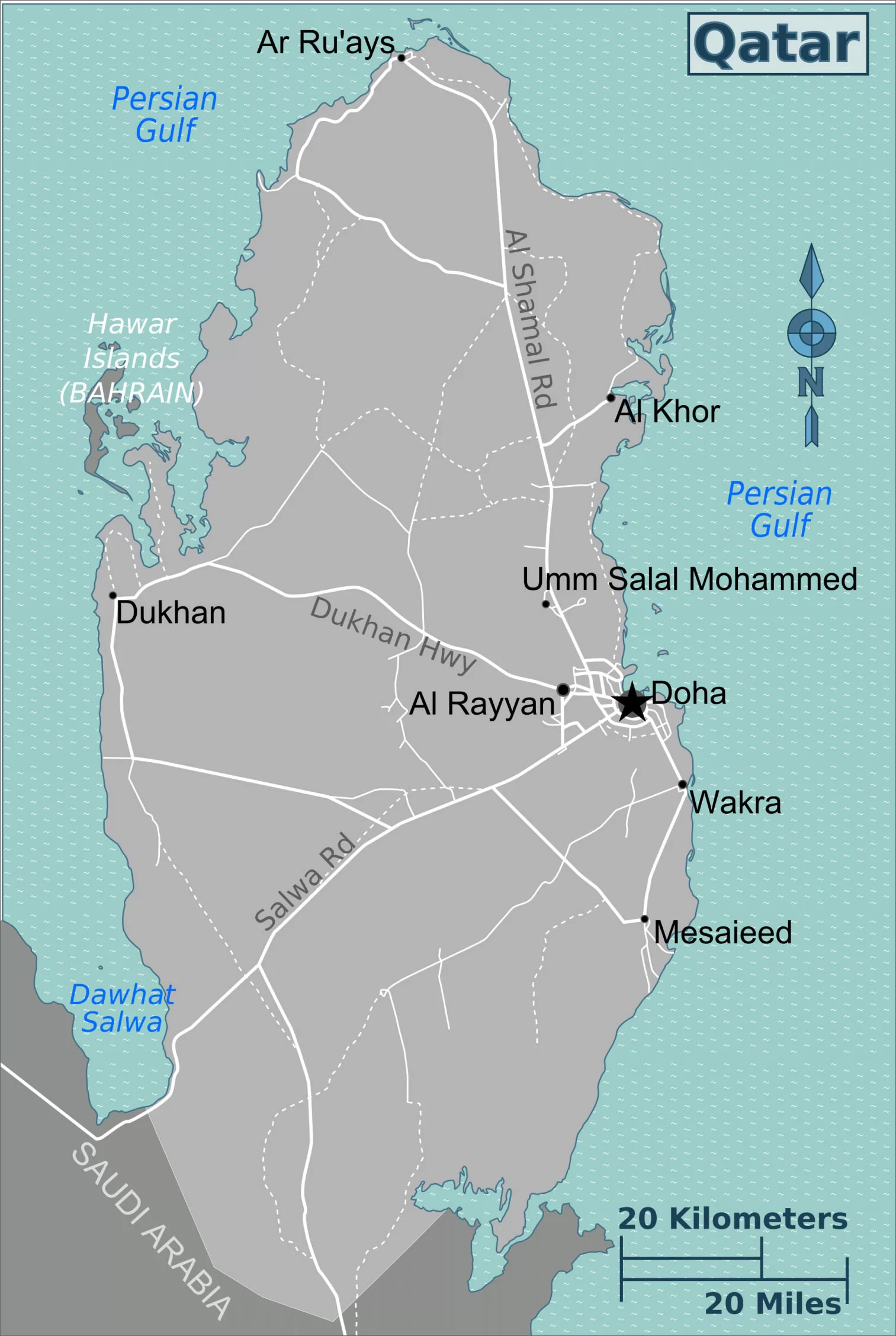 卡塔尔地图（新版）_卡塔尔地图库