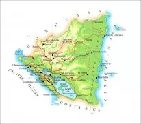  尼加拉瓜地图英文版 