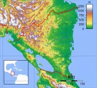  尼加拉瓜地势图 