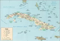  古巴英文地图 