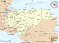  洪都拉斯交通旅游地图 