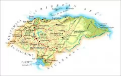  洪都拉斯地图英文版 