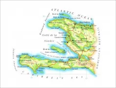  海地地图英文版 