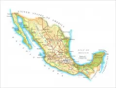  墨西哥地图英文版 