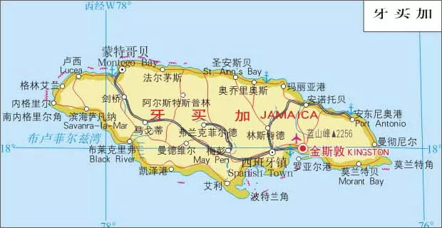 牙买加地图中文版高清