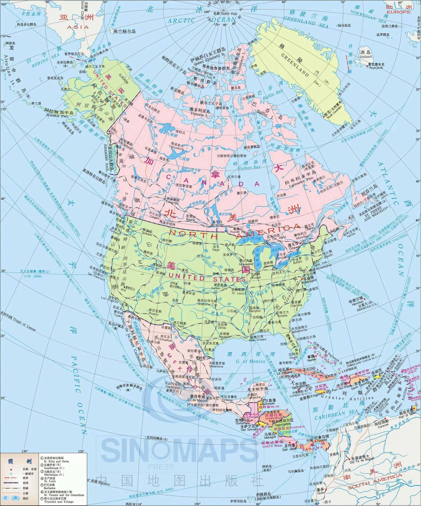 北美洲地图全图