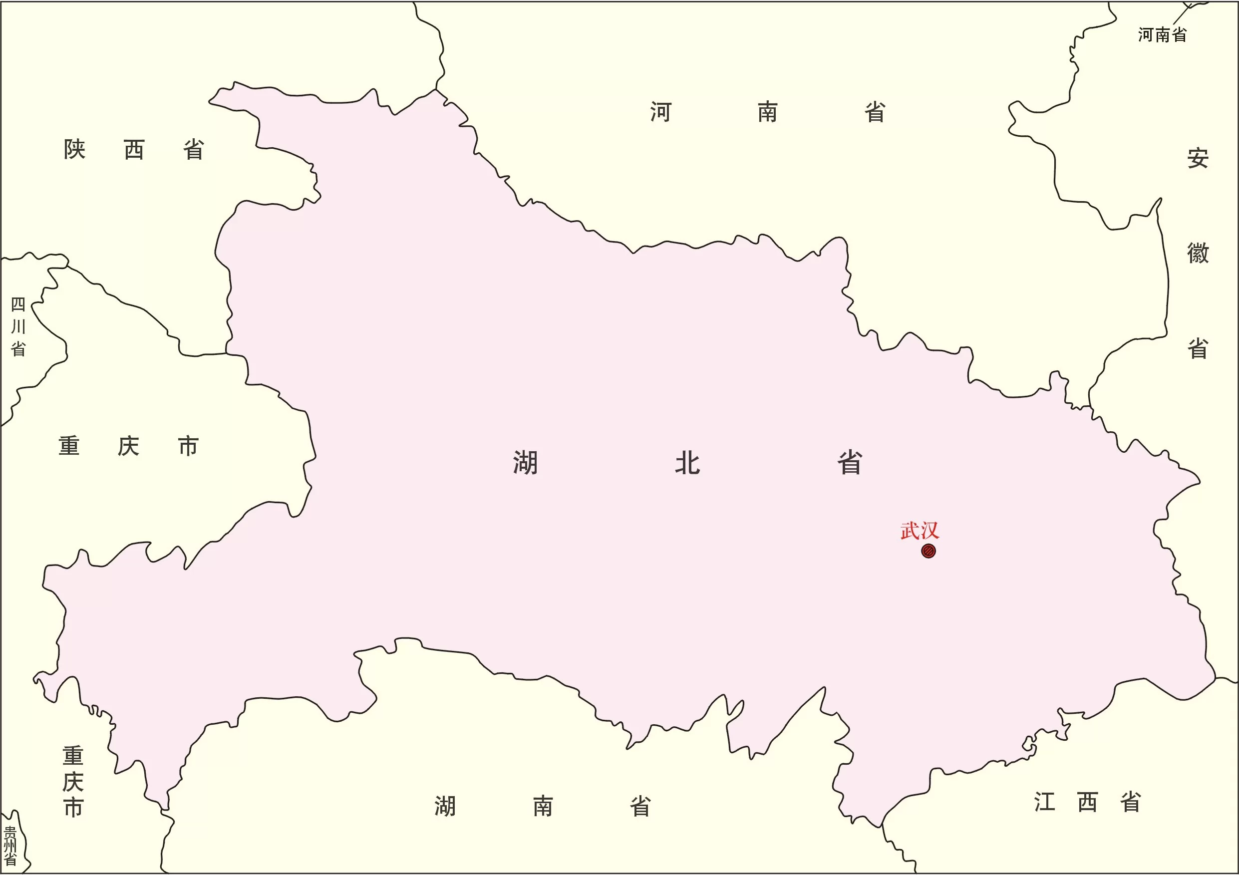 中国分省地图―湖北省地图有邻区