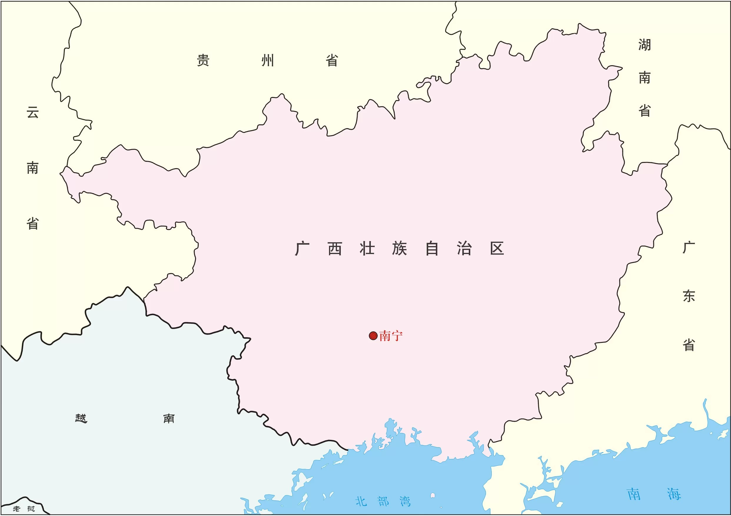 中国分省地图广西壮族自治区地图有邻区