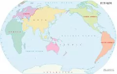 世界地图英文版（大洲图）