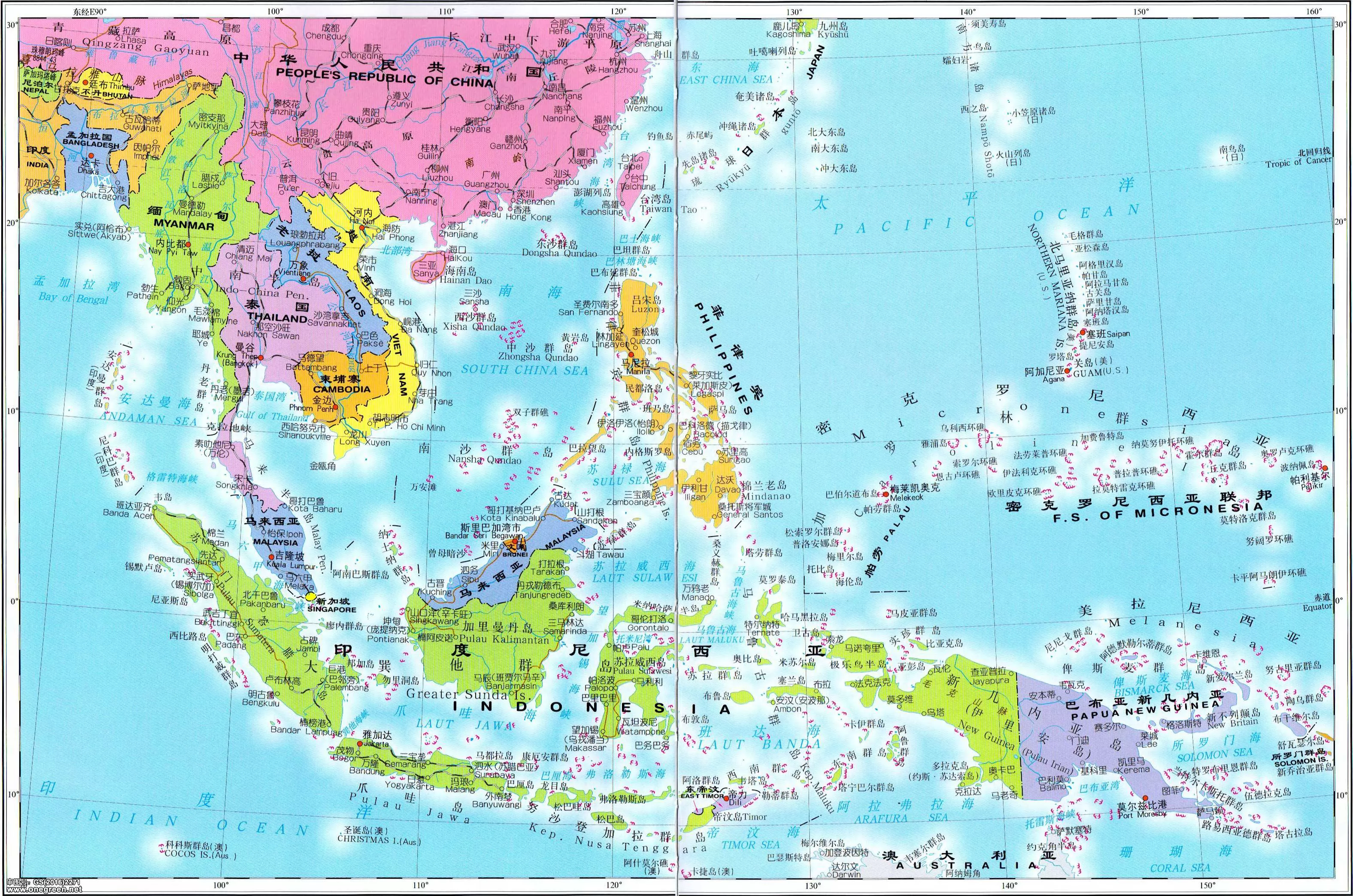 东南亚地图