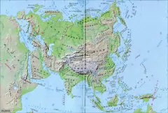亚洲地势高清版大图