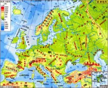 欧洲地形图高清