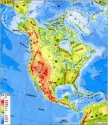 北美洲地形图高清
