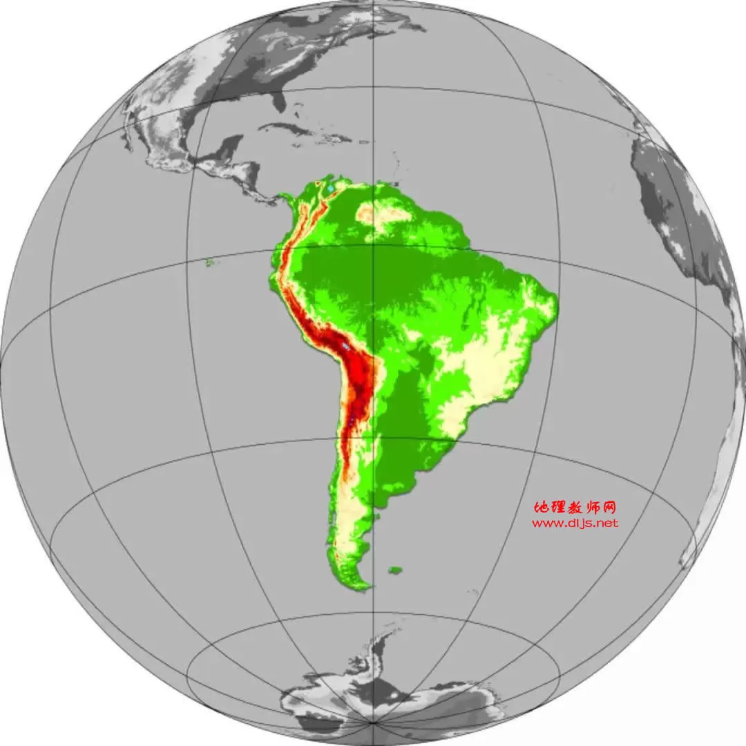 南美洲在地球上的位置