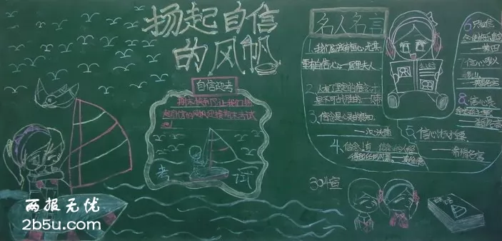 扬起自信风帆名人名言黑板报 自信自强黑板报 黑板报大全