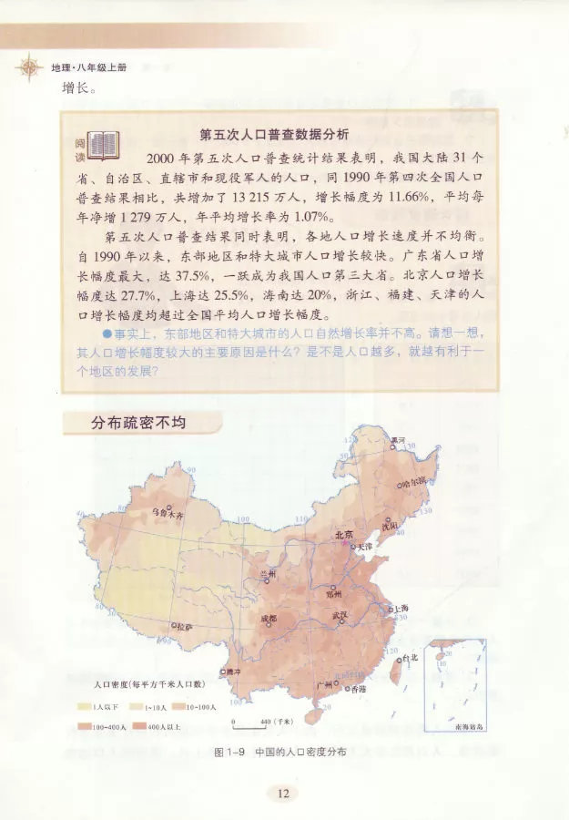 八年级地理中国的人口(2)