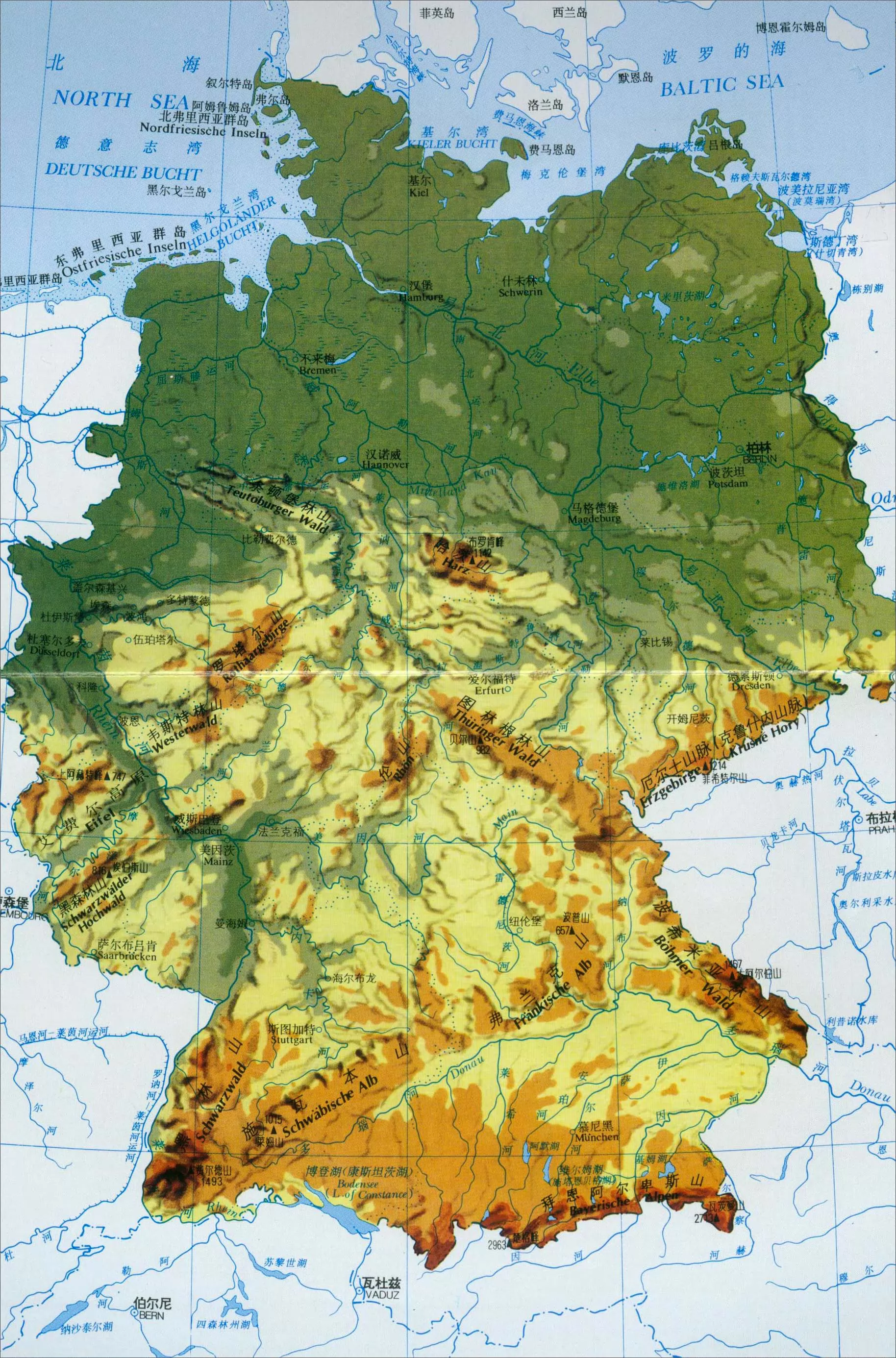 德国地图英文版_德国地图查询